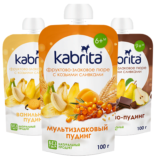 Kabrita®-ს პუდინგების ასორტი 100 გ, 6 ცალი, 6 თვიდან