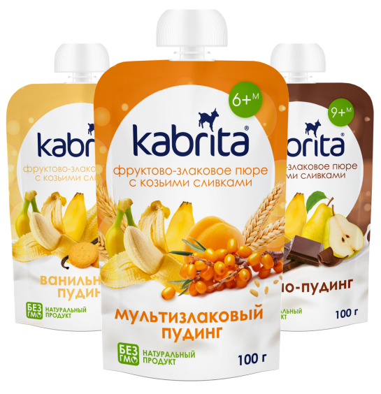 Kabrita® Pudding Assortment 100 g, 6 pcs, from 6 months